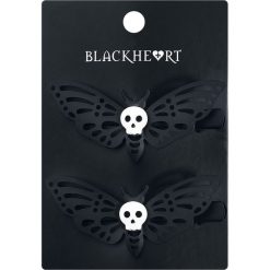 Blackheart Death's Head Moth Barrette Set Szpilka do włosów czarny/biały. Czarne szpilki do włosów damskie marki Blackheart. Za 42,90 zł.
