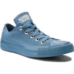 Trampki CONVERSE - Ctas Ox 560684C Aegean Storm/Gold. Niebieskie półbuty damskie marki Converse, na co dzień, bez wzorów, z gumy, bez obcasa, na płaskiej podeszwie, bez zapięcia. W wyprzedaży za 199,00 zł.