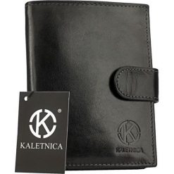Portfel męski skórzany RFID Kaletnica N4L-KNC czarny. Czarne portfele męskie bez wzorów, ze skóry. Za 79,99 zł.