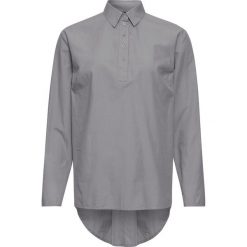 Tunika ze zdobieniem z tyłu bonprix szary. Szare tuniki damskie marki bonprix, z aplikacjami, z koszulowym kołnierzykiem, bez rękawów. Za 37,99 zł.