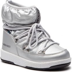 Śniegowce MOON BOOT - Jr Girl Low 34051800002 Silver Met. Szare śniegowce dziewczęce marki Moon Boot, bez zapięcia. W wyprzedaży za 249,00 zł.