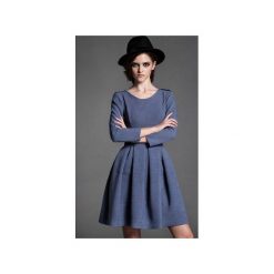 Sukienka Latte Blue. Niebieskie sukienki damskie marki Kozacki Mops, na co dzień, s, moro, biznesowe, bez kołnierzyka, bez rękawów, rozkloszowane. Za 259,00 zł.