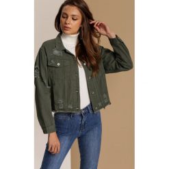 Khaki Kurtka Charnys. Brązowe kurtki damskie Renee, s, bez wzorów, z jeansu, bez kaptura. Za 179,99 zł.