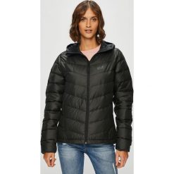 Jack Wolfskin - Kurtka puchowa Helium. Czarne kurtki damskie marki Jack Wolfskin, s, bez wzorów, z poliesteru, krótkie, z kapturem. W wyprzedaży za 569,90 zł.