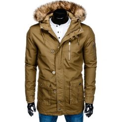 KURTKA MĘSKA ZIMOWA PARKA C365 - OLIWKOWA. Zielone parki męskie Ombre Clothing, na zimę, m, z bawełny. Za 159,00 zł.