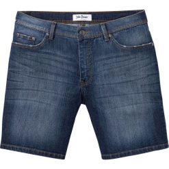 Wygodne długie szorty dżinsowe ze stretchem Regular Fit bonprix ciemny denim. Niebieskie jeansy męskie bonprix, m, bez wzorów, długie. Za 54,99 zł.
