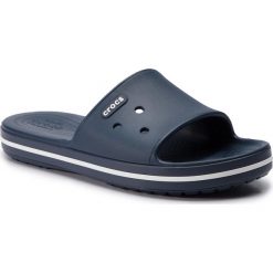 Klapki CROCS - Crocband III Slide 205733 Navy/White. Niebieskie klapki damskie Crocs, bez wzorów, z tworzywa sztucznego, bez obcasa. W wyprzedaży za 119,00 zł.