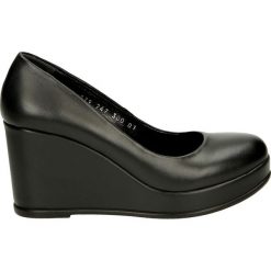 Czółenka - 279247300 N01. Czarne buty ślubne damskie Venezia, ze skóry. Za 189,00 zł.