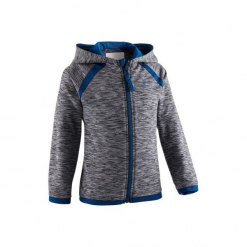Bluza na zamek Gym & Pilates S500 dla maluchów. Szare bluzy niemowlęce marki DOMYOS, z elastanu, z kapturem. Za 44,99 zł.