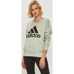 Adidas Performance - Bluza. Zielone bluzy męskie adidas Performance, s, z nadrukiem, z bawełny, z okrągłym kołnierzem, z długim rękawem, długie, bez kaptura. Za 199,90 zł.