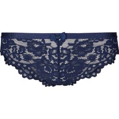 Stringi w kolorze granatowym. Niebieskie stringi damskie Skiny Women & Men, w koronkowe wzory, z koronki. W wyprzedaży za 42,95 zł.