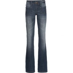 Dżinsy dzwony bonprix ciemny denim. Niebieskie jeansy damskie bonprix, z jeansu. Za 109,99 zł.