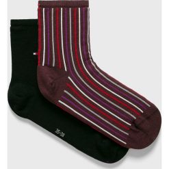 Tommy Hilfiger - Skarpetki (2-pack). Czerwone skarpetki damskie TOMMY HILFIGER, bez wzorów. Za 49,90 zł.