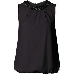 Bluzka bonprix czarny. Czarne bluzki asymetryczne bonprix, eleganckie. Za 99,99 zł.