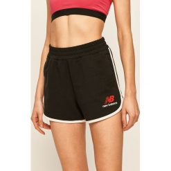 New Balance - Szorty. Czarne spodenki sportowe damskie New Balance, s, bez wzorów, z bawełny, sportowe. Za 149,90 zł.