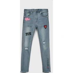 Blukids - Jeansy dziecięce 140-170 cm. Niebieskie jeansy dziewczęce Blukids, bez wzorów, z elastanu. W wyprzedaży za 89,90 zł.