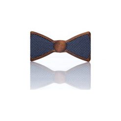 Galaxy – Drewniana Mucha Granatowa w Kropeczki. Niebieskie muchy męskie Woodenlife, w kropki, z bawełny. Za 99,00 zł.