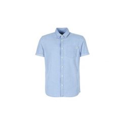 Koszule z krótkim rękawem Jack Jones JORMALONE. Niebieskie koszule męskie Jack & Jones, s, bez wzorów, bez kołnierzyka, z krótkim rękawem. Za 111,30 zł.