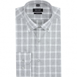 Koszula versone 2743 długi rękaw slim fit szary. Szare koszule męskie Recman, m, bez wzorów, bez kołnierzyka, z długim rękawem. Za 149,00 zł.