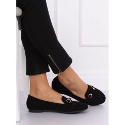Mokasyny damskie czarne 99-259 BLACK. Czarne mokasyny damskie FunKee.pl, z zamszu. Za 89,99 zł.
