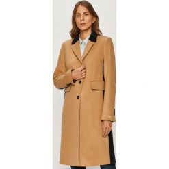 Tommy Hilfiger - Płaszcz. Brązowe kurtki damskie TOMMY HILFIGER, bez wzorów, z wełny, klasyczne, bez kaptura. Za 1799,00 zł.