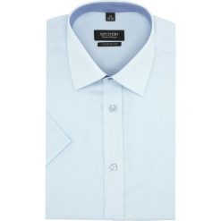 Koszula bexley 2626 krótki rękaw custom fit niebieski. Niebieskie koszule męskie marki Recman, m, bez wzorów, bez kołnierzyka, z krótkim rękawem. Za 109,00 zł.
