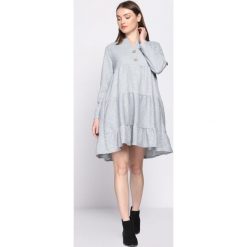 Szara Sukienka Rectangle. Szare sukienki hiszpanki Born2be, uniwersalny, z koszulowym kołnierzykiem, koszulowe. Za 69,99 zł.