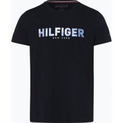 Tommy Hilfiger - T-shirt męski, niebieski. Niebieskie t-shirty męskie TOMMY HILFIGER, m, z haftami, eleganckie, bez kołnierzyka. Za 179,95 zł.
