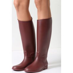 Purpurowe Kalosze Tangerine. Czerwone kalosze damskie marki ballada, bez wzorów, przed kolano. Za 59,99 zł.