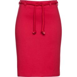 Spódnica z dżerseju z ozdobnym sznurkiem bonprix czerwony. Spódniczki damskie bonprix. Za 34,99 zł.
