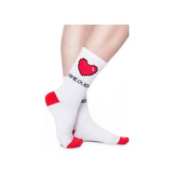 SKARPETKI GAME OVER. Białe skarpetki damskie marki Heroesque, z elastanu. Za 29,00 zł.
