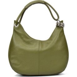 Torebki klasyczne damskie: Skórzana torebka w kolorze zielonym – (S)39 x (W)28 x (G)3 cm