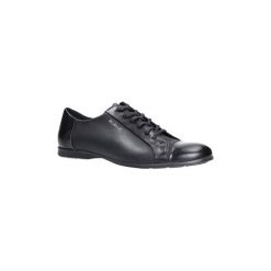 Buty Casu Czarne półbuty skórzane sznurowane C-23/AM/10. Czarne trampki męskie Casu, bez wzorów, na sznurówki. Za 159,99 zł.