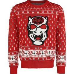 Swetry klasyczne męskie: Slayer Holiday Sweater 2017 Sweter z dzianiny czerwony/biały