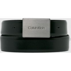 Calvin Klein - Pasek skórzany. Czarne paski męskie Calvin Klein, w paski, ze skóry. Za 259,90 zł.