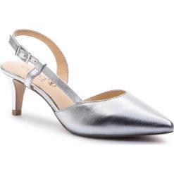 Sandały CAPRICE - 9-29603-22 Silver Satin 966. Szare klapki damskie Caprice, bez wzorów, ze skóry, bez obcasa, na obcasie. W wyprzedaży za 189,00 zł.