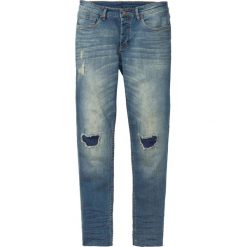 Dżinsy ze stretchem Skinny Fit Straight bonprix niebieski "dirty denim used". Niebieskie jeansy męskie bonprix, m, bez wzorów. Za 109,99 zł.