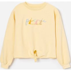 Bawełniana bluza z wiązaniem - Beżowy. Brązowe bluzy damskie Reserved, bez wzorów, z bawełny, bez rękawów, bez kaptura. W wyprzedaży za 29,99 zł.