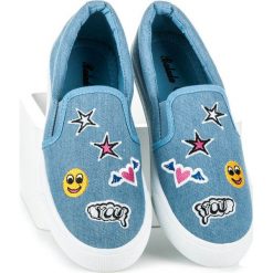 Trampki i tenisówki damskie: Jeansowe Slipony Z Naszywkami HOLLY