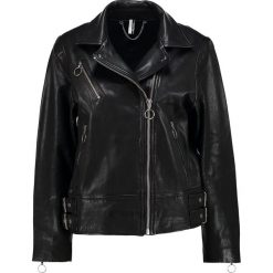 Topshop BIKER Kurtka skórzana black. Czarne kurtki damskie marki Topshop, bez wzorów, ze skóry, bez kaptura. W wyprzedaży za 867,30 zł.