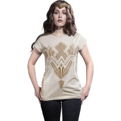 T-shirty damskie: Wonder Woman Logo Koszulka damska melanż kremowy