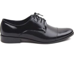 Półbuty męskie Łukbut. Czarne buty wizytowe męskie Łukbut, bez wzorów, ze skóry, eleganckie, bez zapięcia. Za 289,00 zł.