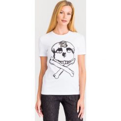 T-SHIRT LUKALA John Richmond. Białe t-shirty damskie John Richmond, s, z aplikacjami, z bawełny, z okrągłym kołnierzem. Za 1009,00 zł.