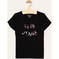 Pepe Jeans - T-shirt dziecięcy Cosmic 128-180 cm. Szare bluzki dziewczęce Pepe Jeans, z aplikacjami, z bawełny, z okrągłym kołnierzem, z krótkim rękawem, krótkie, bez kaptura. Za 139,90 zł.
