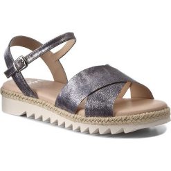 Espadryle CAPRICE - 9-28613-38 Grey Metallic 220. Szare espadryle damskie Caprice, bez wzorów, ze skóry, bez obcasa. W wyprzedaży za 169,00 zł.