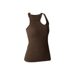 Top Gym & Pilates 500 damski. Brązowe bluzki sportowe damskie marki DOMYOS, l, z bawełny. Za 14,99 zł.