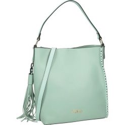 Torebka damska shopper A4 NOBO 0180 miętowa - niebieski. Niebieskie torby damskie na zakupy Nobo, w paski, ze skóry ekologicznej, zdobione, z breloczkiem. Za 159,00 zł.