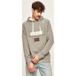 Napapijri - Bluza. Szare bluzy męskie Napapijri, xl, z aplikacjami, z elastanu, z kapturem, bez rękawów, z kapturem. Za 429,90 zł.