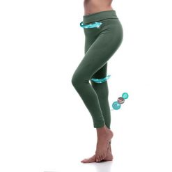 Legginsy sportowe w kolorze khaki. Brązowe legginsy sportowe damskie Liposlim, s, ze skóry. W wyprzedaży za 114,95 zł.