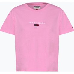 Tommy Jeans - T-shirt damski, różowy. Różowe t-shirty damskie marki Tommy Jeans, m, z haftami, z jeansu. Za 179,95 zł.